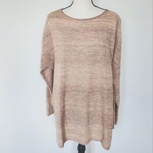 J Jill Relaxed Fit Tunic Sweater Pink Limestone Drop Shoulder Verigated M